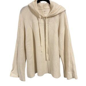 CALIA Hooded Knit Ivory Sweater Size M